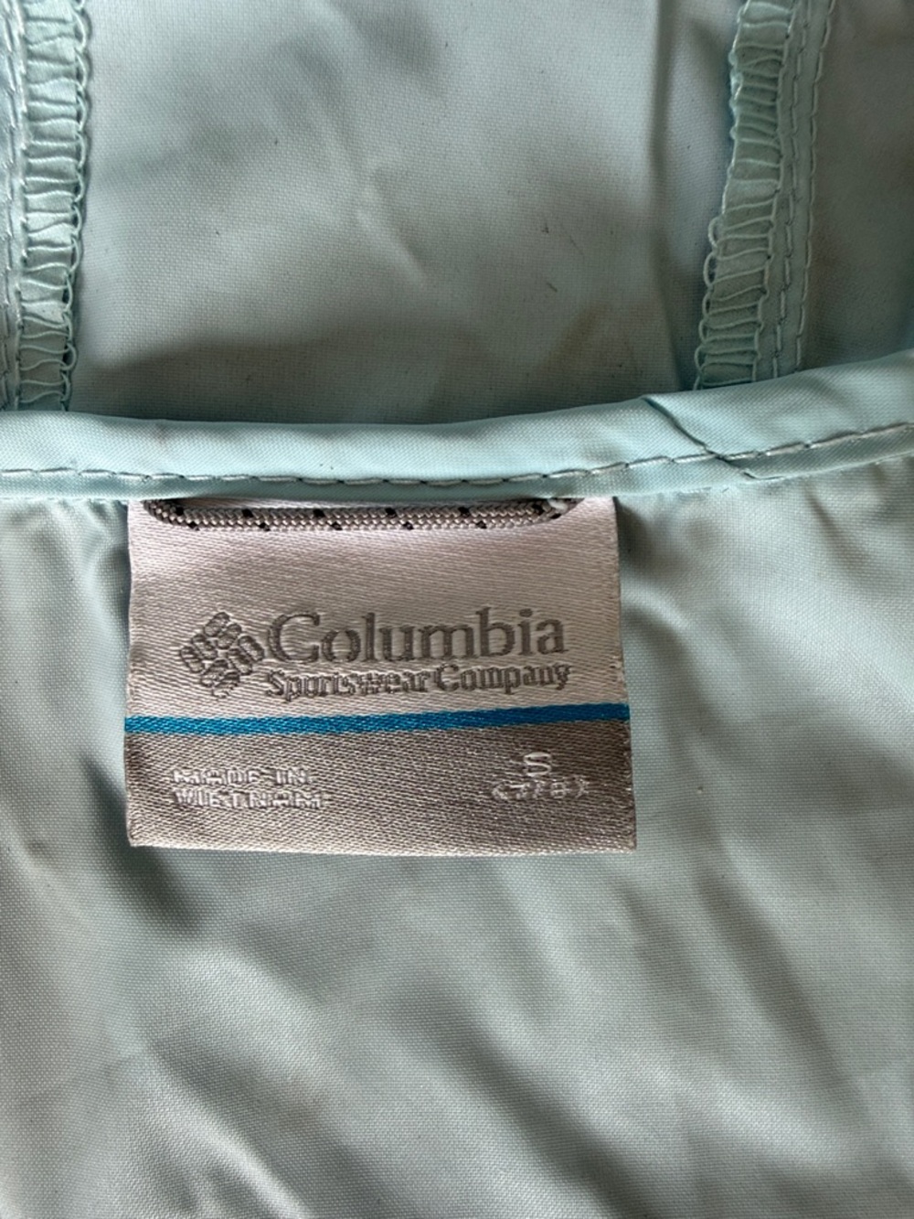 Columbia Pale Blue Hooded Windbreaker Jacket - Picture 3 of 5
